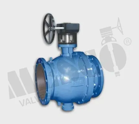 Gear operated trunnion mounted ball valve