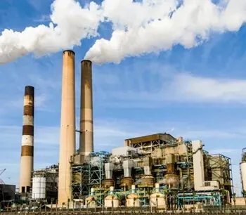 Thermal power plant with chimneys