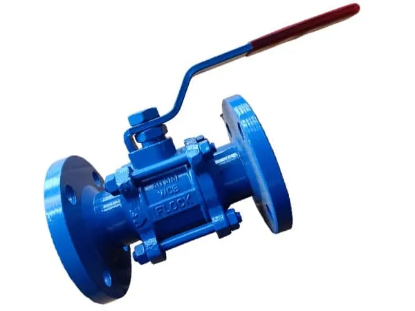 three piece flanged end ball valve in ahmedabad